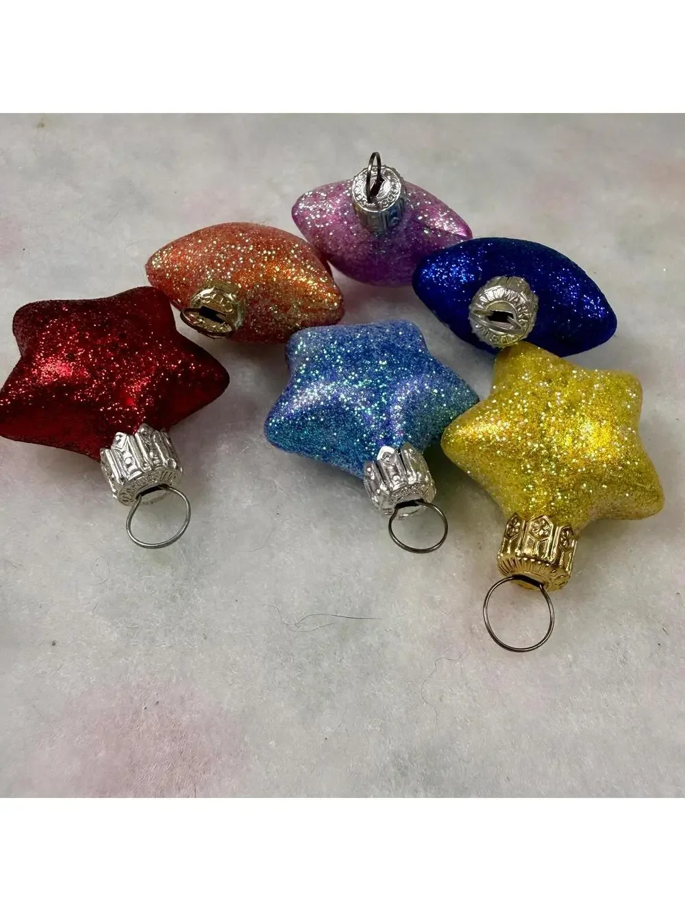 Lil Stars Glitter Glass Hallmark Ornaments - Set of 6